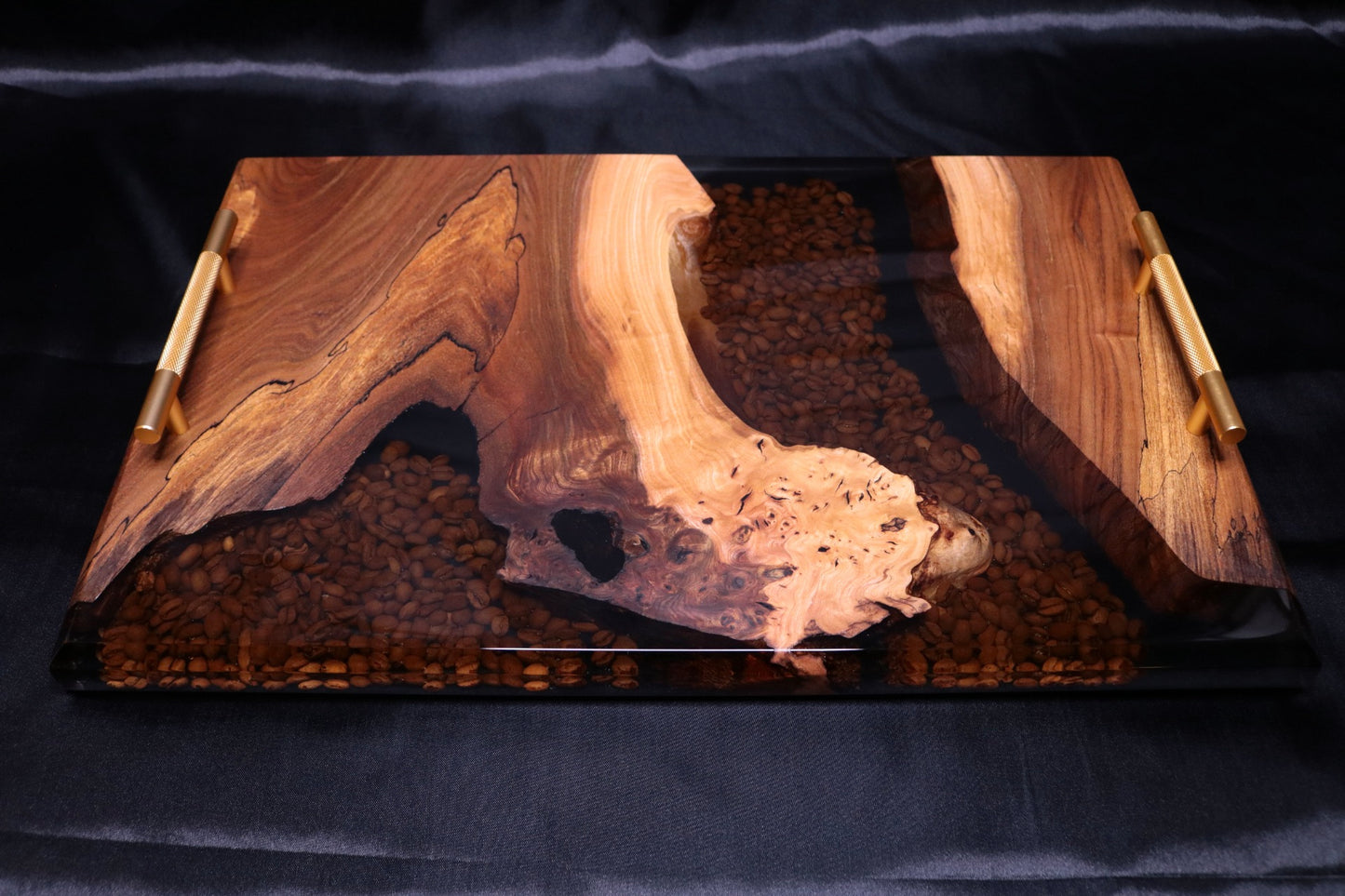 Coffee Bean Infused Burl Elm Serving Board