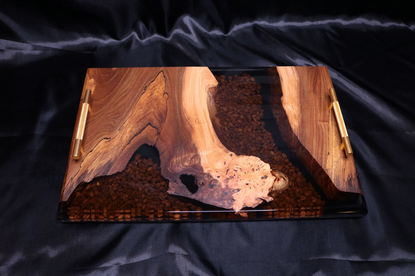 Coffee Bean Infused Burl Elm Serving Board