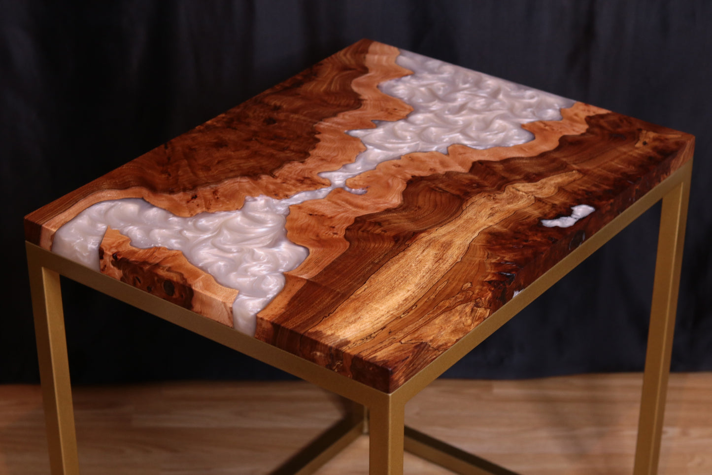 Pearlescent Burl Elm Side Table 1