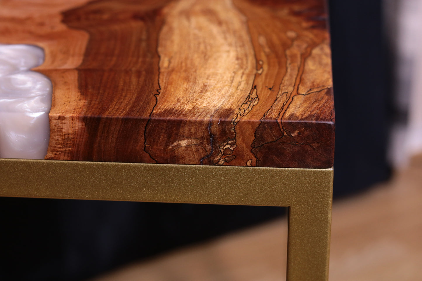 Pearlescent Burl Elm Side Table 1