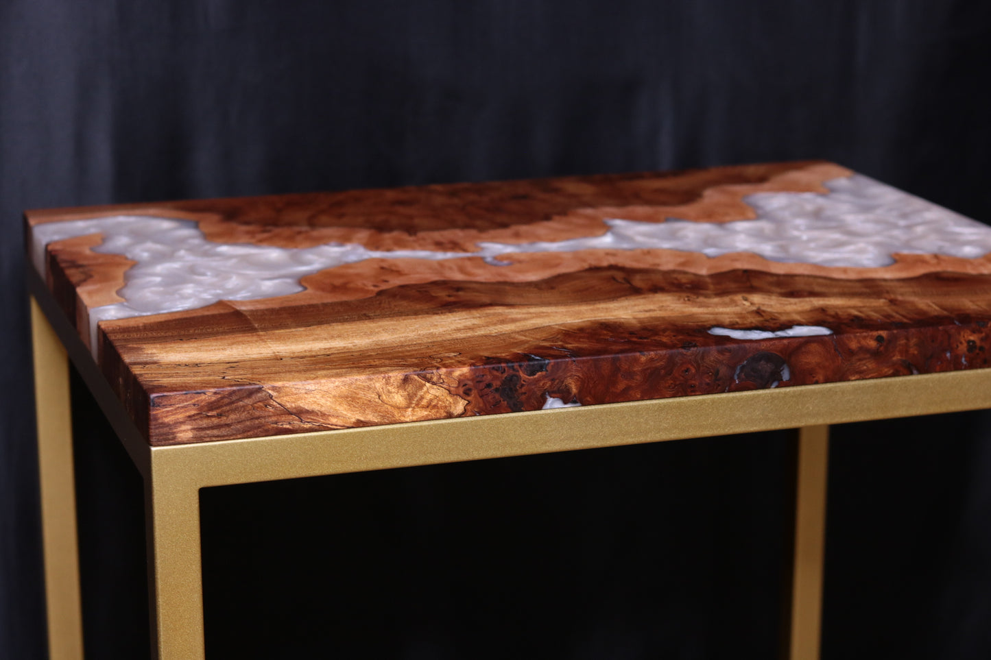 Pearlescent Burl Elm Side Table 1