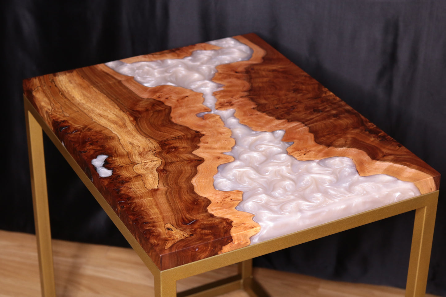 Pearlescent Burl Elm Side Table 1