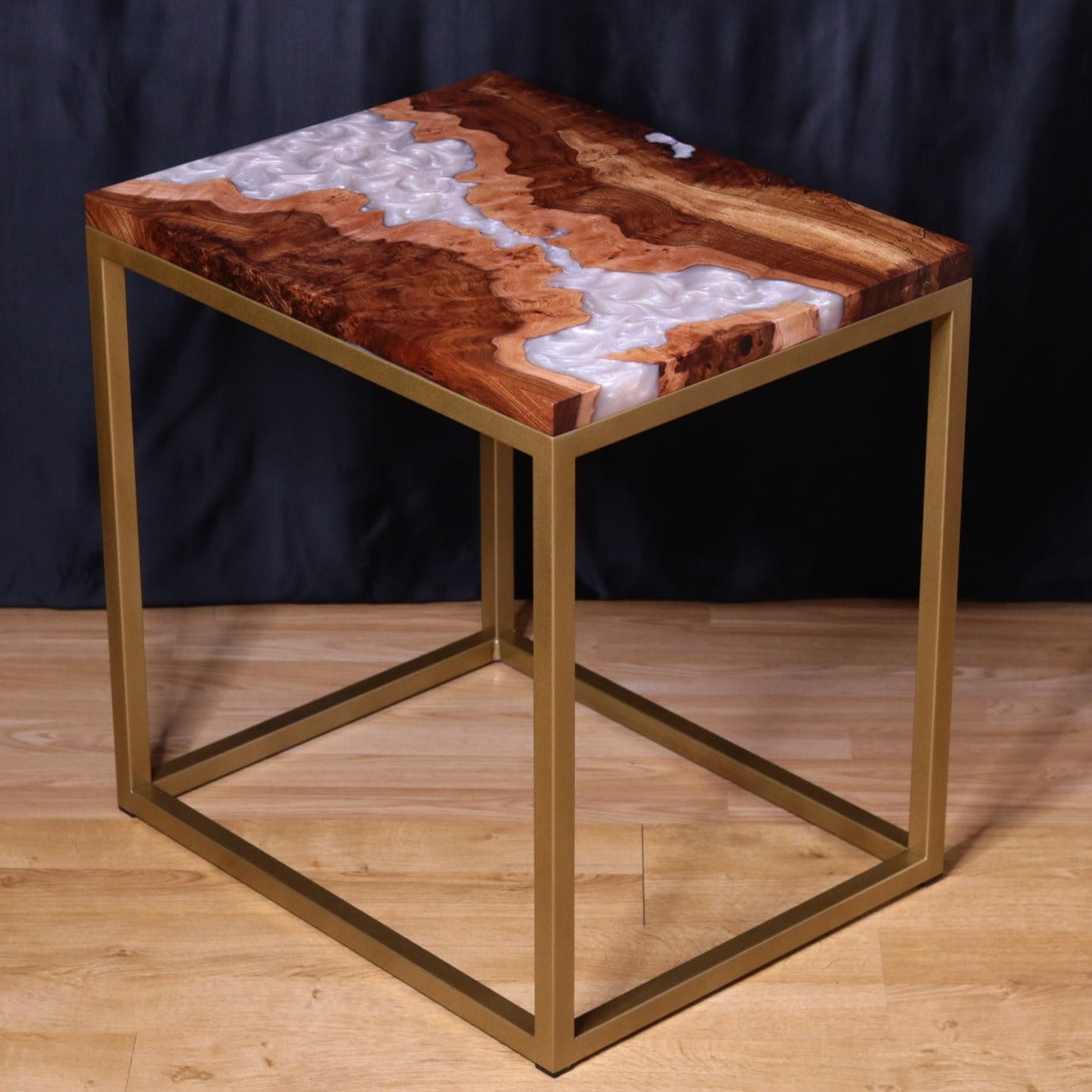 Pearlescent Burl Elm Side Table 1