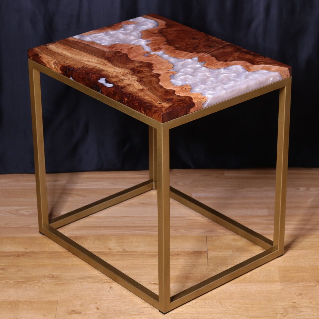 Pearlescent Burl Elm Side Table 1