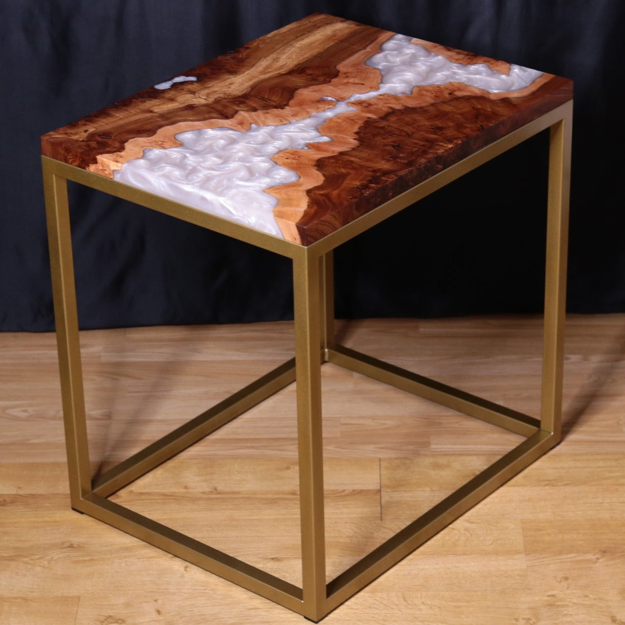 Pearlescent Burl Elm Side Table 1