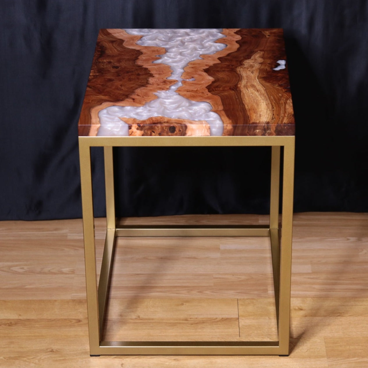 Pearlescent Burl Elm Side Table 1