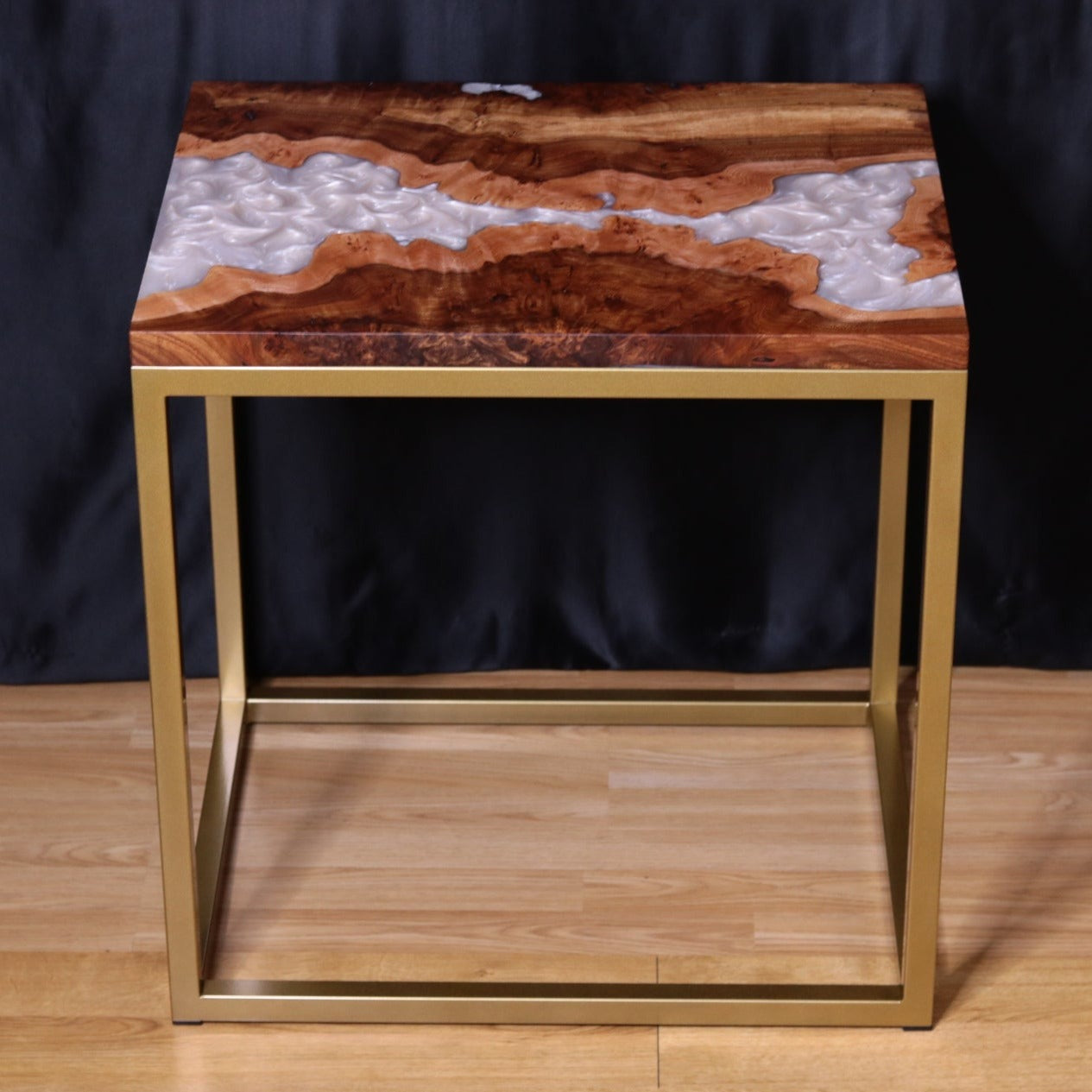 Pearlescent Burl Elm Side Table 1