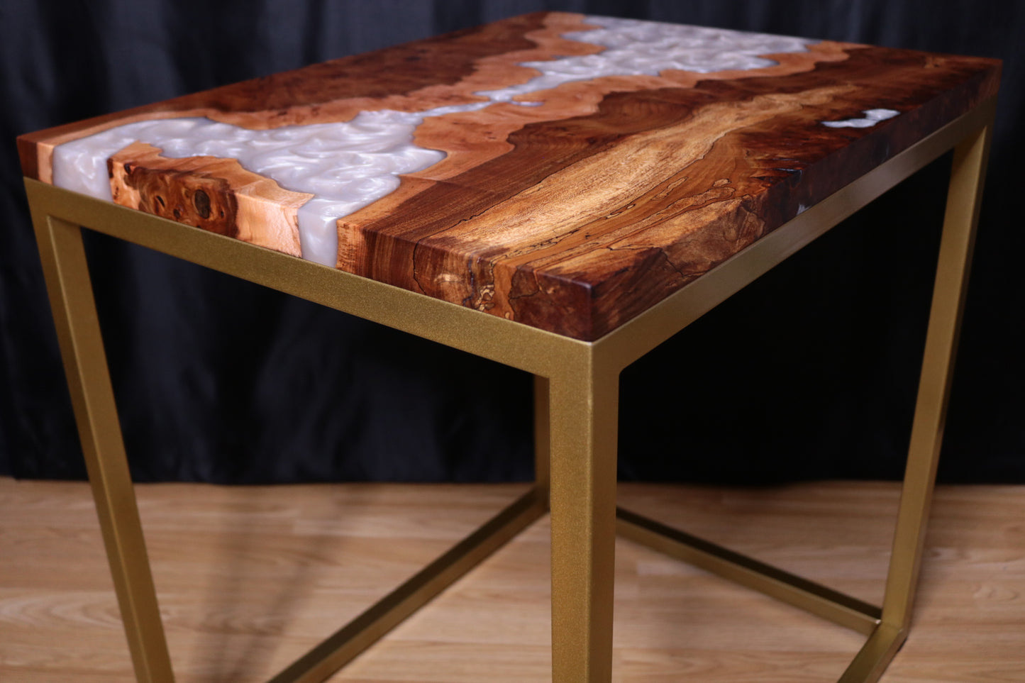 Pearlescent Burl Elm Side Table 1