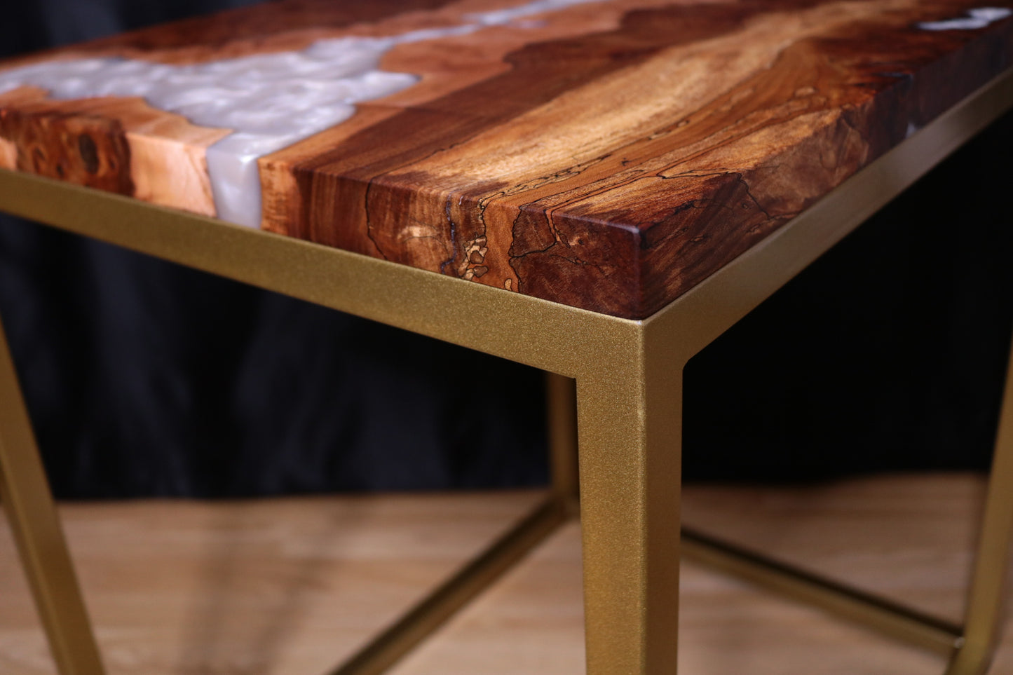 Pearlescent Burl Elm Side Table 1