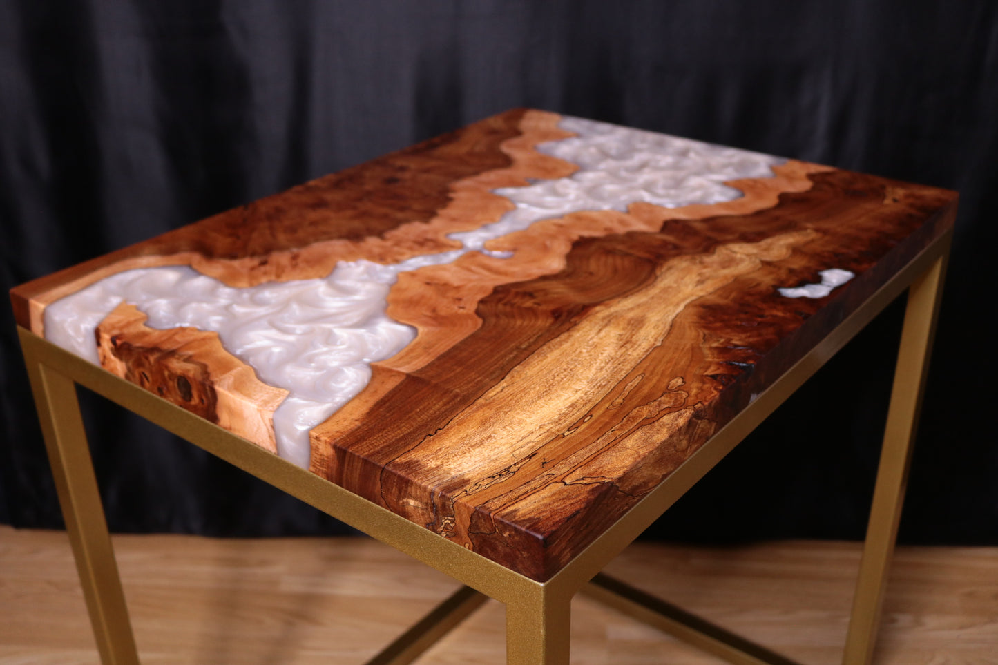 Pearlescent Burl Elm Side Table 1