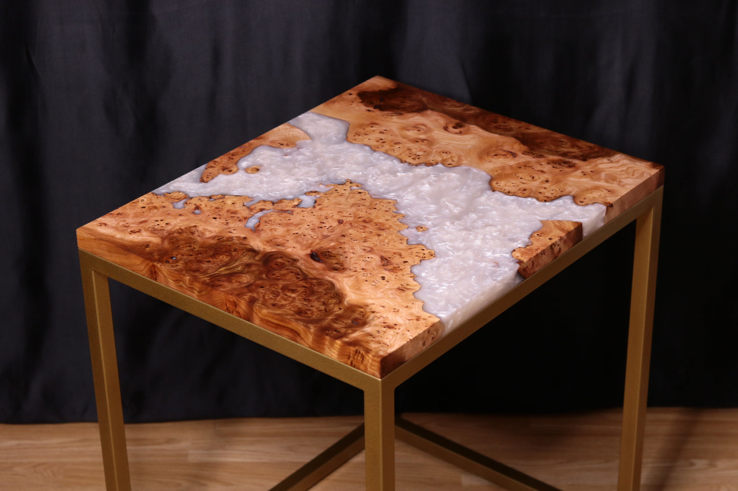 Pearlescent Burl Elm Side Table 2