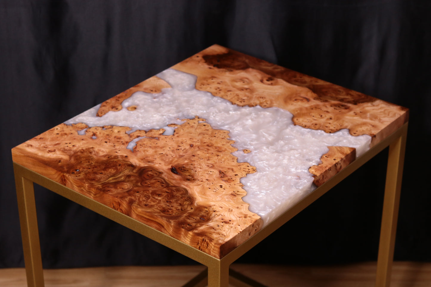 Pearlescent Burl Elm Side Table 2