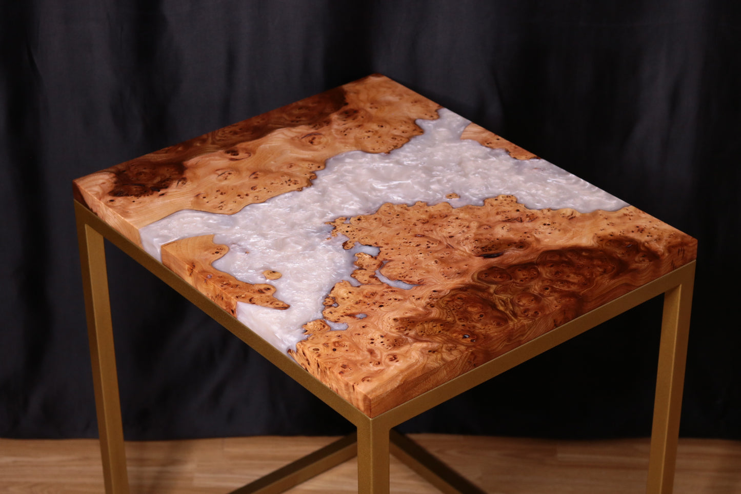Pearlescent Burl Elm Side Table 2