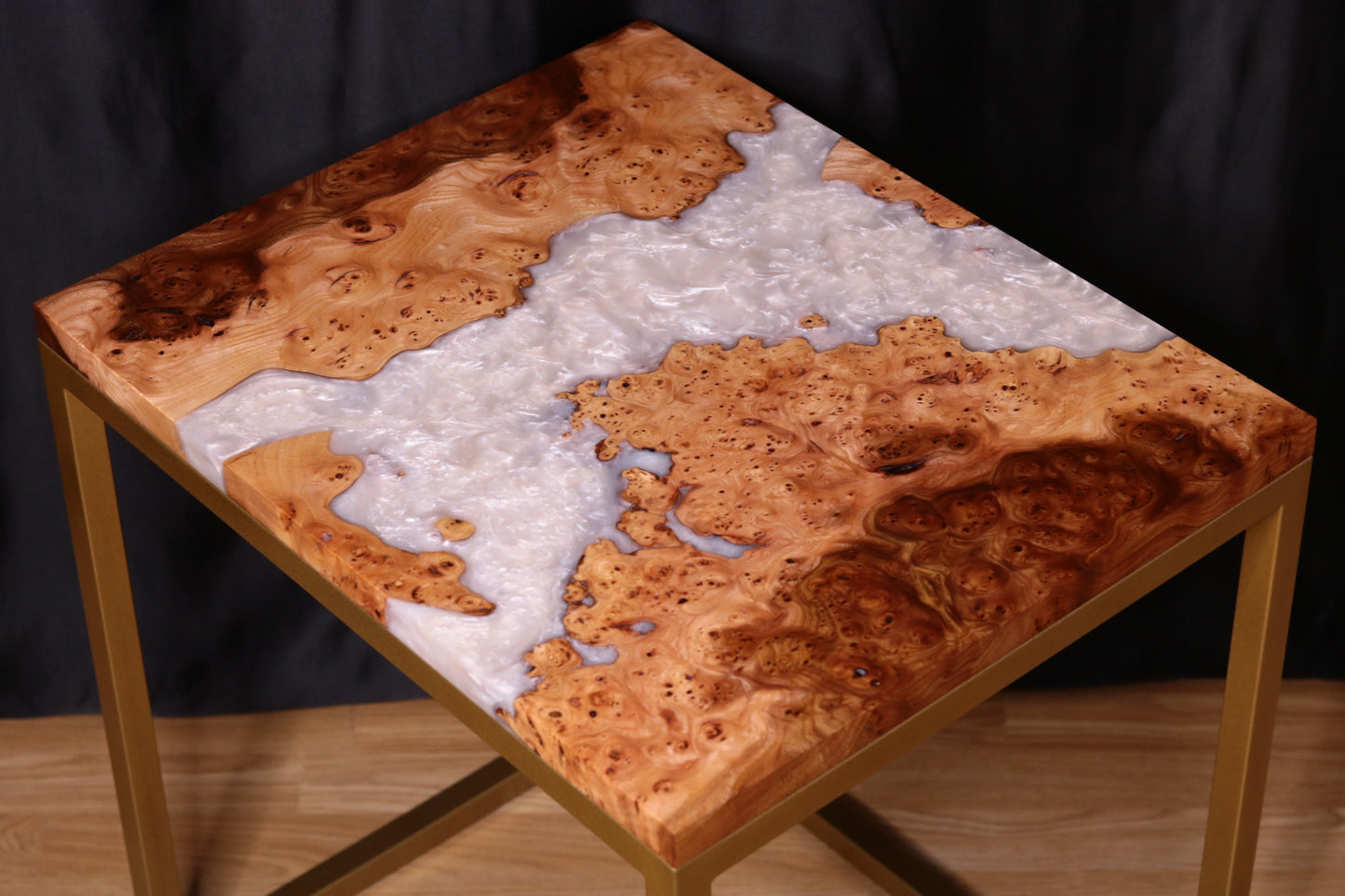 Pearlescent Burl Elm Side Table 2