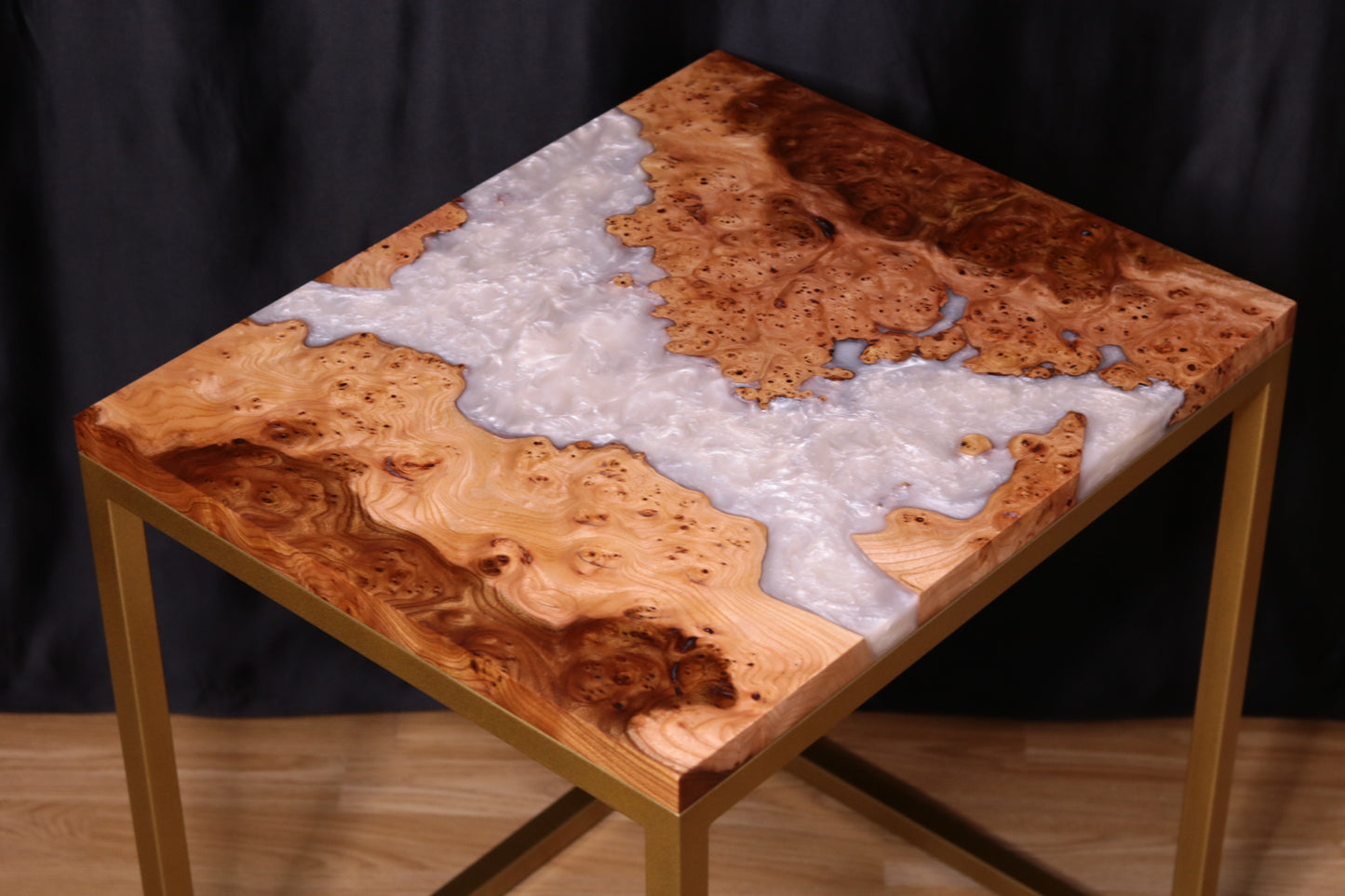 Pearlescent Burl Elm Side Table 2