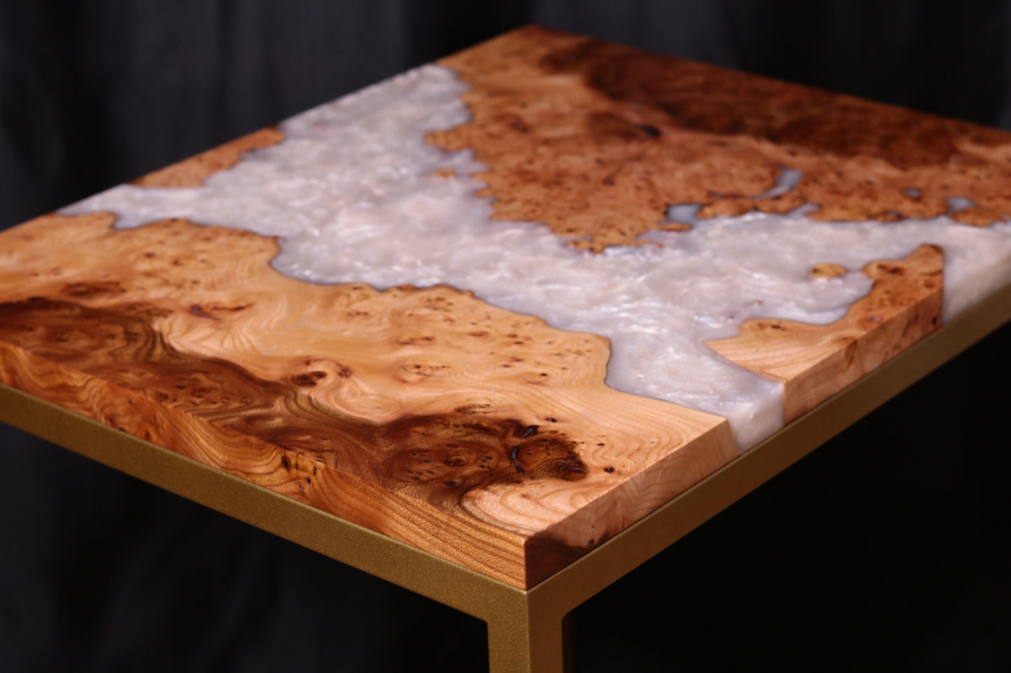 Pearlescent Burl Elm Side Table 2