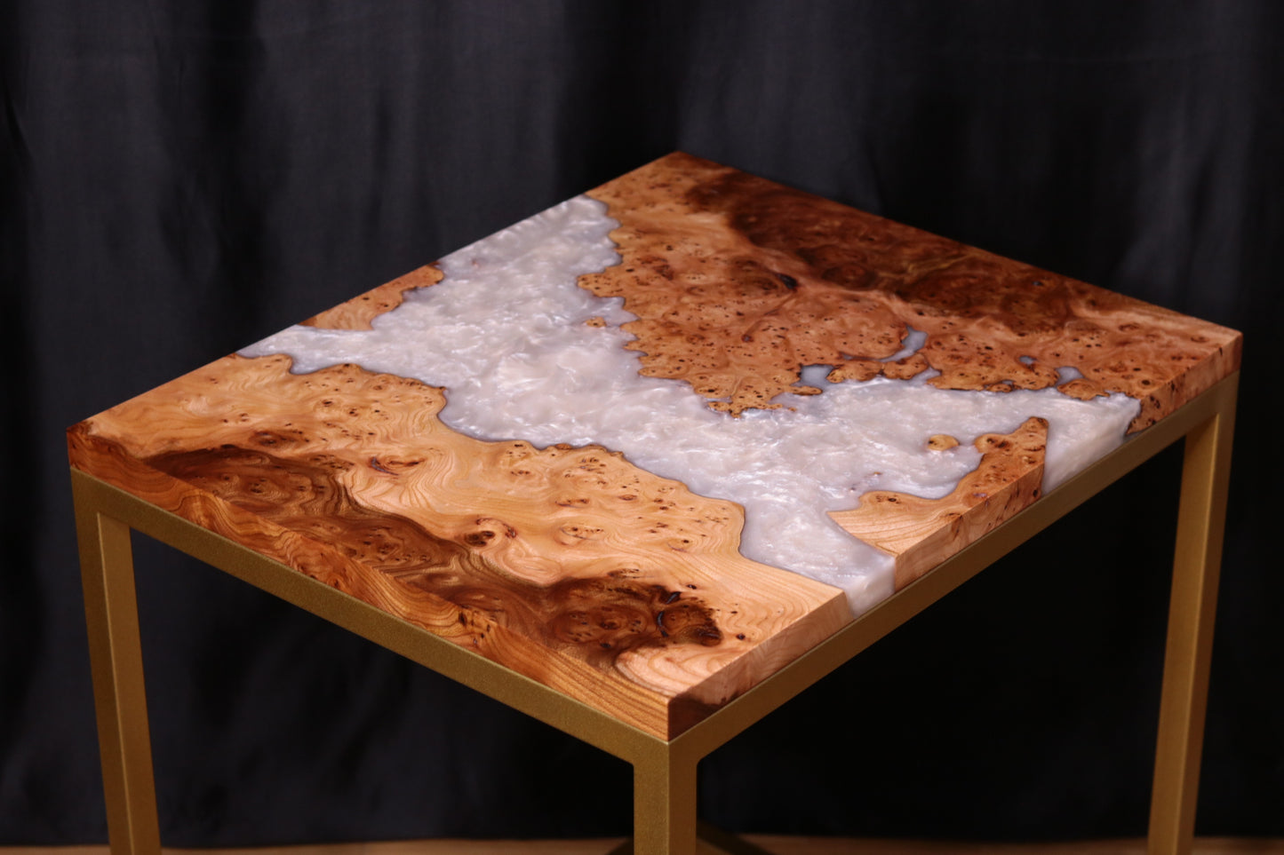 Pearlescent Burl Elm Side Table 2