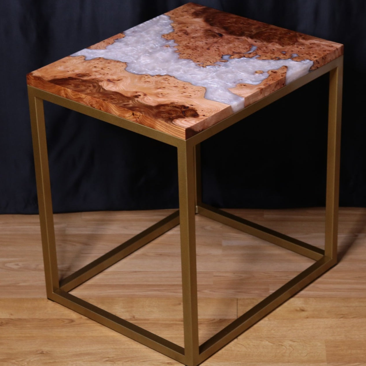 Pearlescent Burl Elm Side Table 2