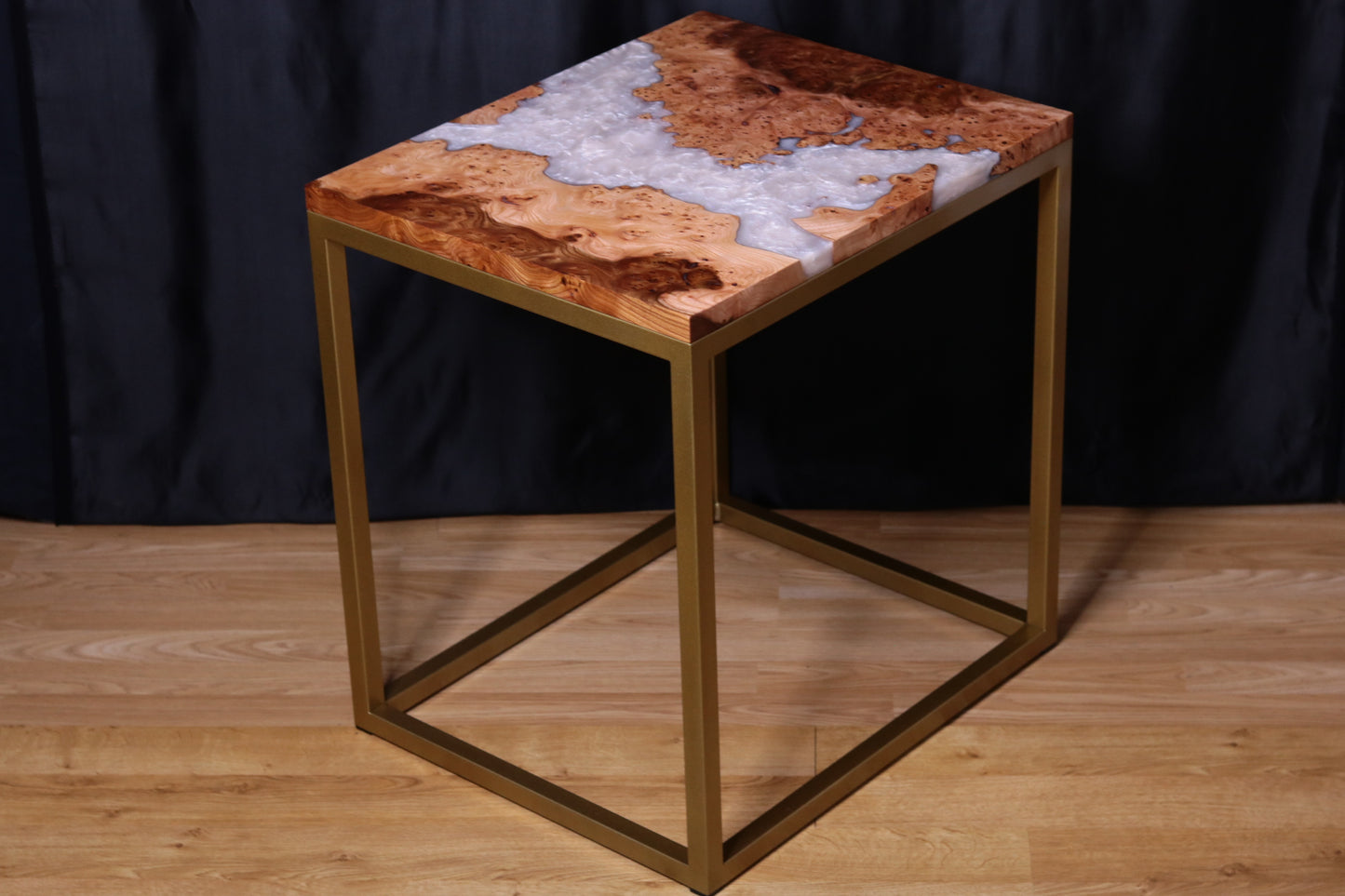 Pearlescent Burl Elm Bedside Table Set Of 2