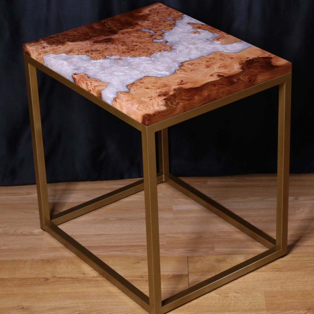 Pearlescent Burl Elm Side Table 2