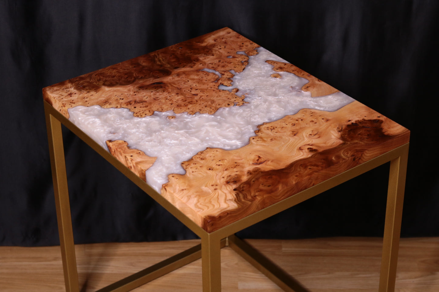 Pearlescent Burl Elm Side Table 2