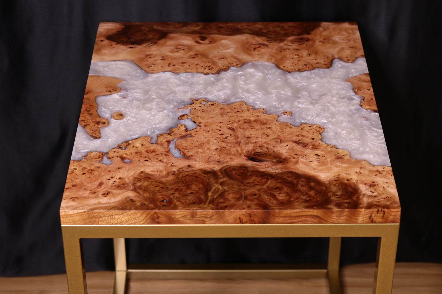 Pearlescent Burl Elm Side Table 2