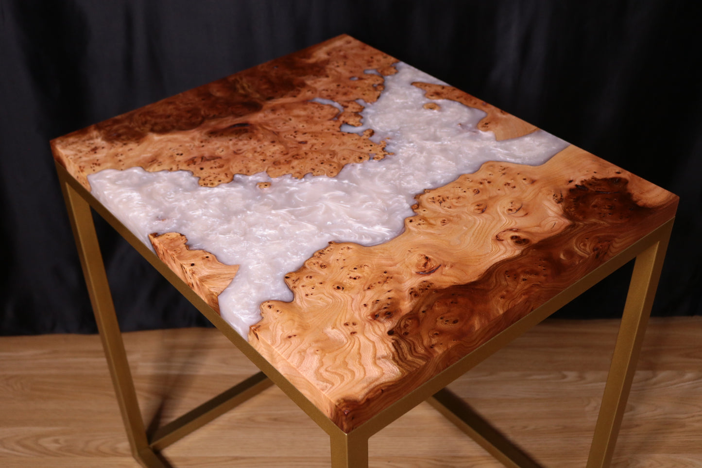 Pearlescent Burl Elm Side Table 2