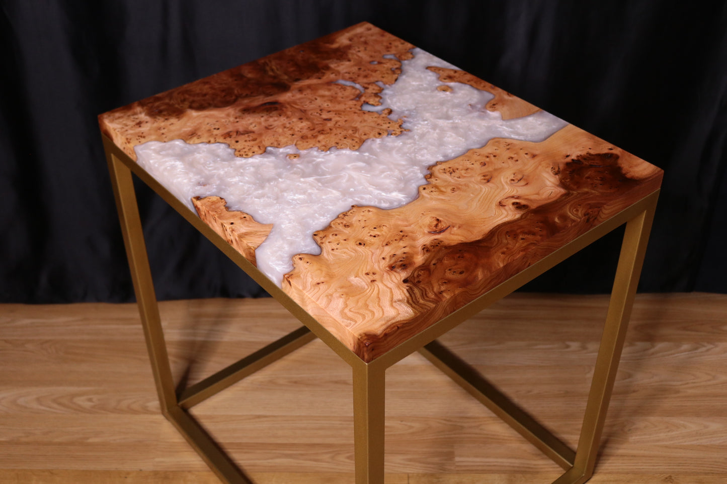 Pearlescent Burl Elm Side Table 2