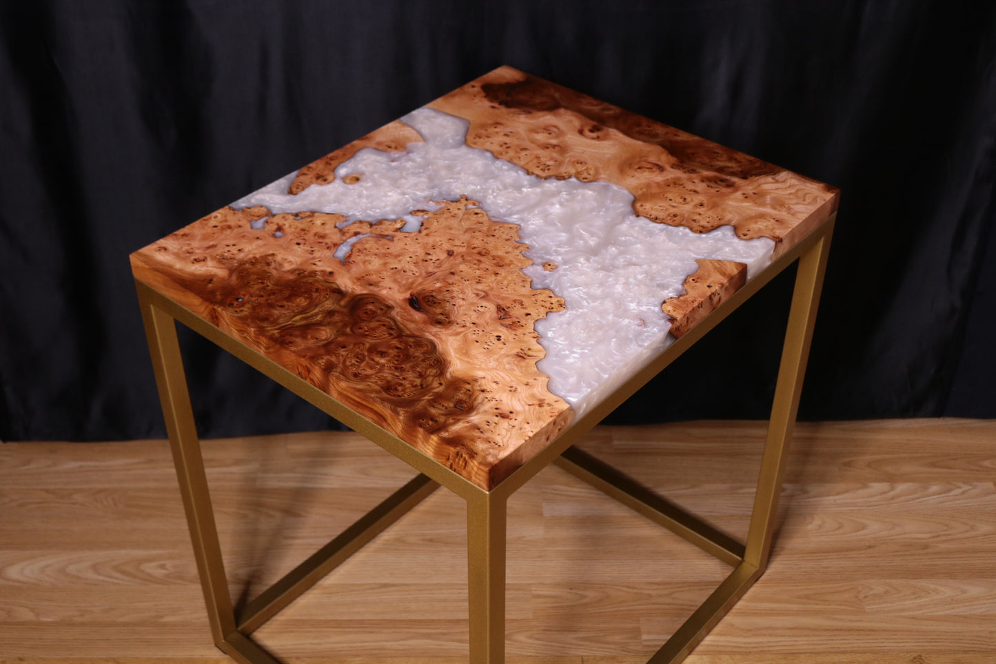 Pearlescent Burl Elm Side Table 2