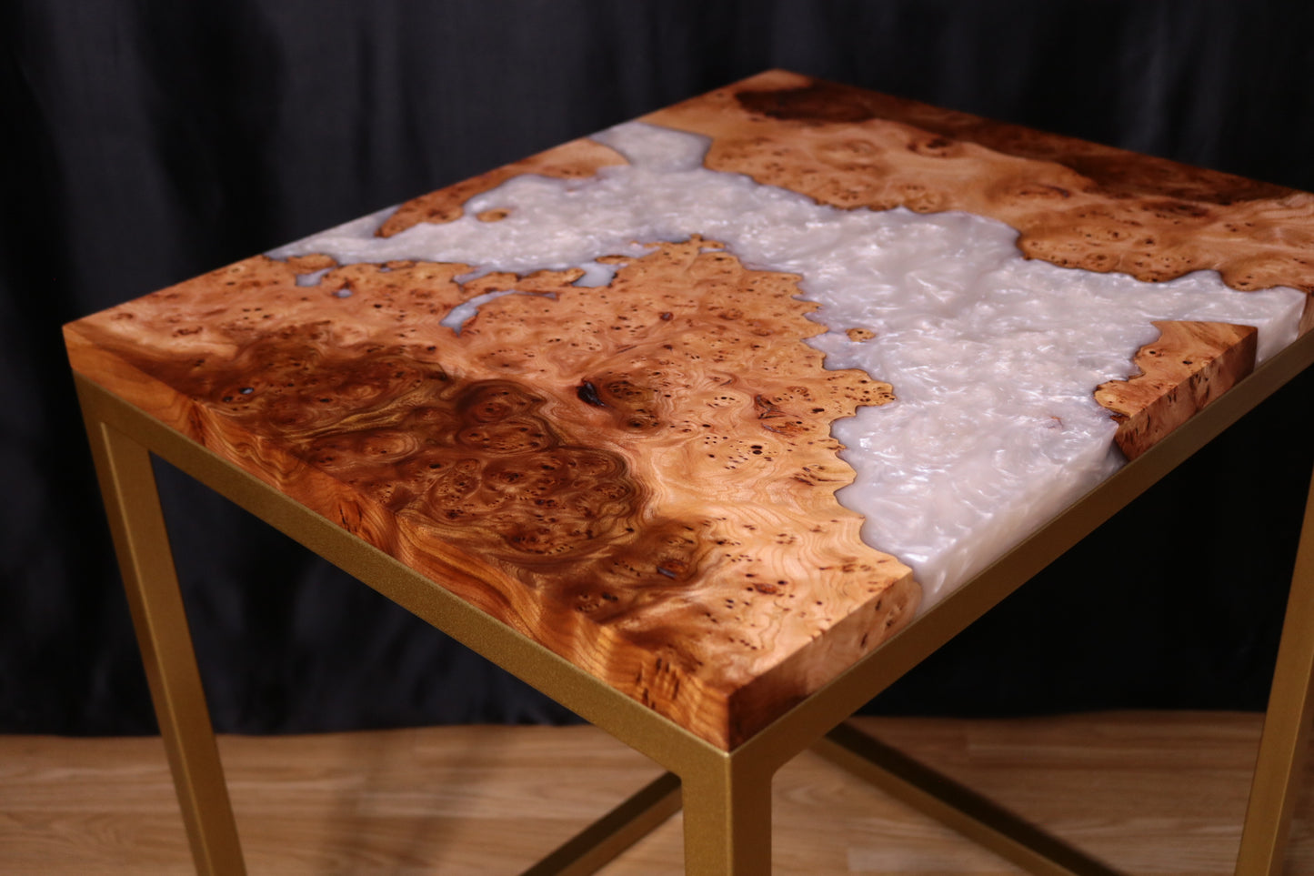 Pearlescent Burl Elm Side Table 2