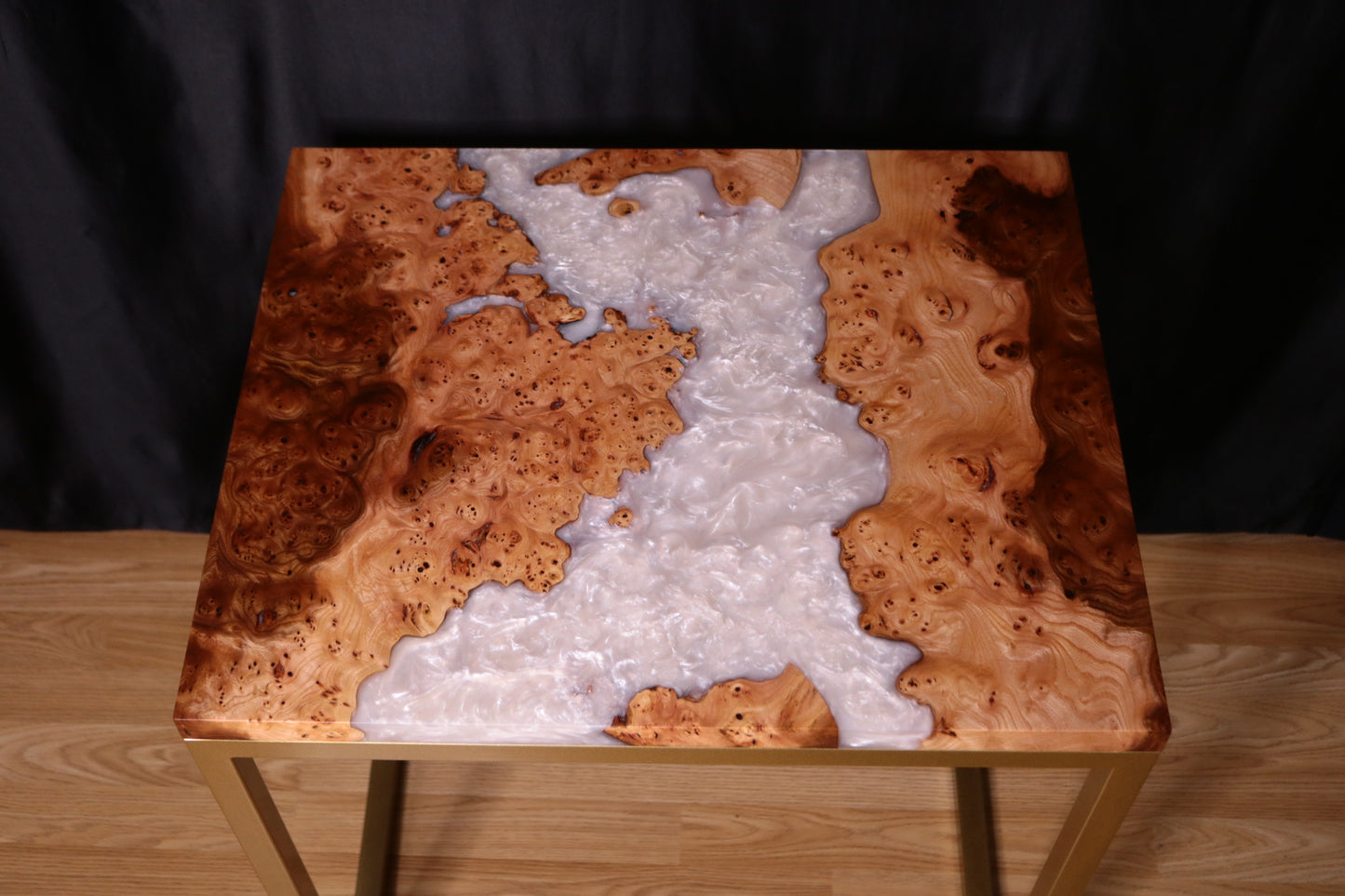 Pearlescent Burl Elm Side Table 2