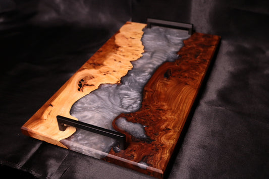 Burl Elm Storm Resin Serving Board