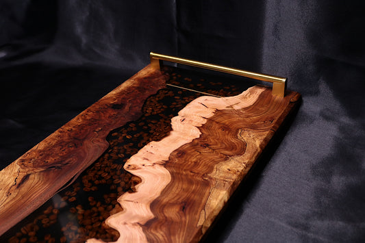 Burl Elm Coffee Bean Infused XL Serving Board
