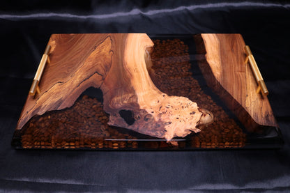 Coffee Bean Infused Burl Elm Serving Board