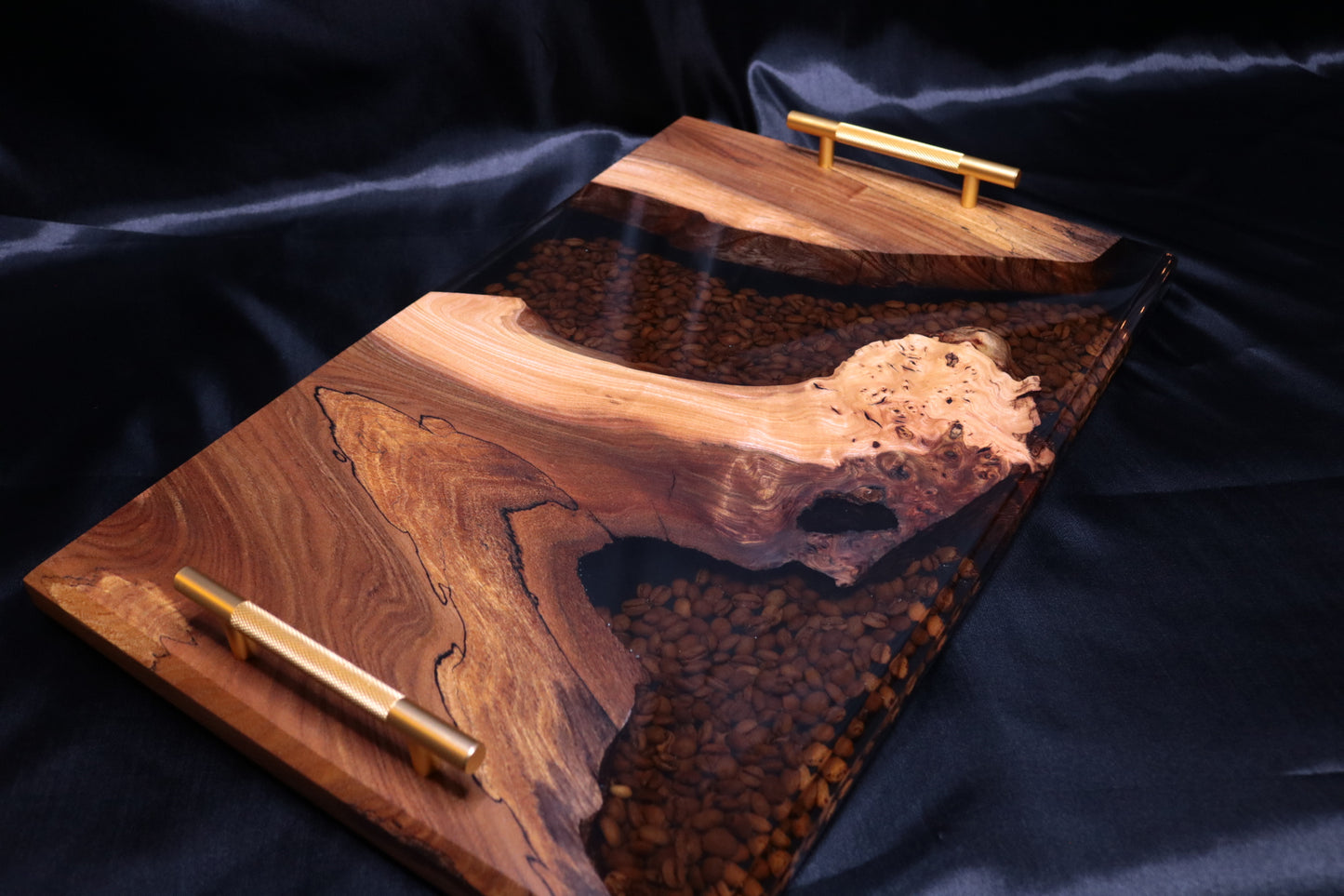 Coffee Bean Infused Burl Elm Serving Board