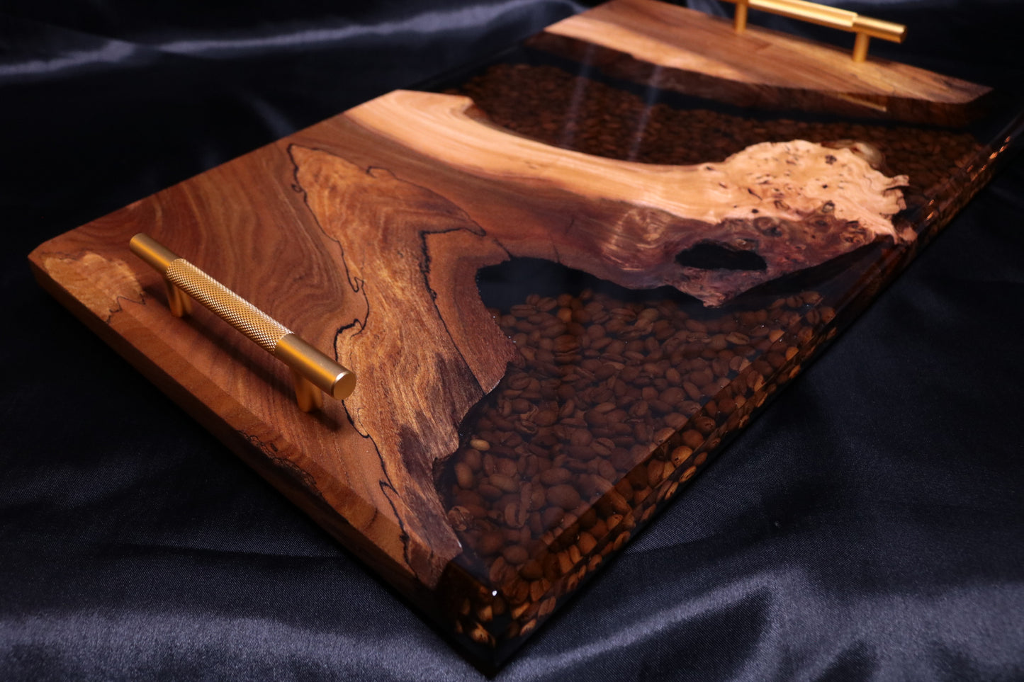 Coffee Bean Infused Burl Elm Serving Board