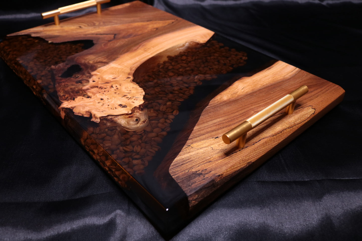 Coffee Bean Infused Burl Elm Serving Board