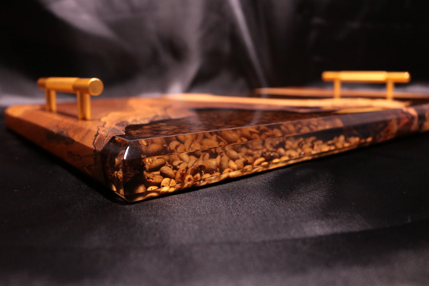 Coffee Bean Infused Burl Elm Serving Board