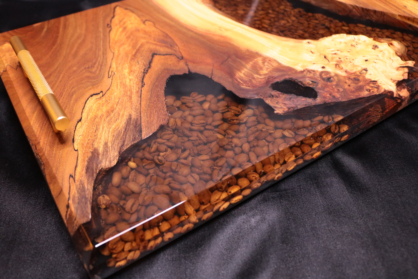 Coffee Bean Infused Burl Elm Serving Board