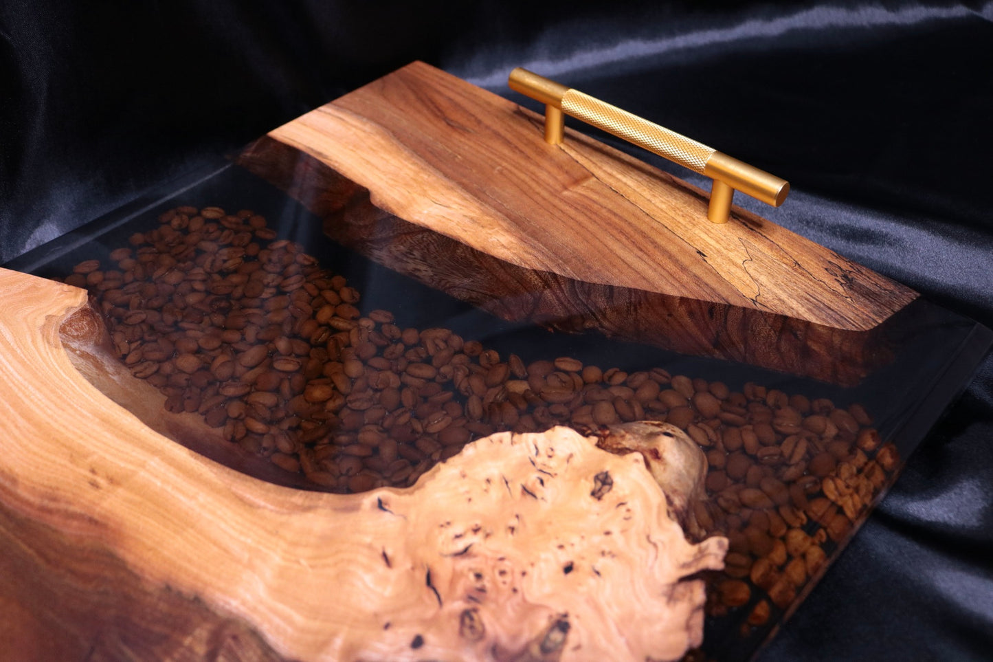 Coffee Bean Infused Burl Elm Serving Board