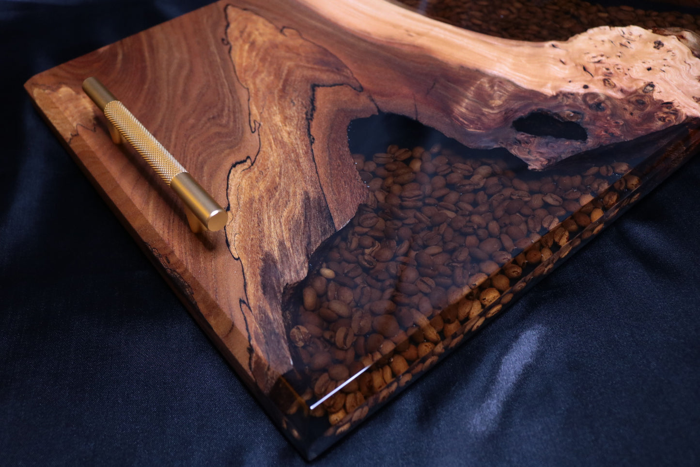 Coffee Bean Infused Burl Elm Serving Board