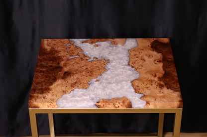 Pearlescent Burl Elm Side Table 2