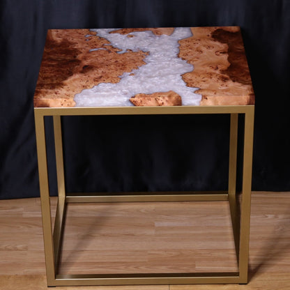 Pearlescent Burl Elm Side Table 2