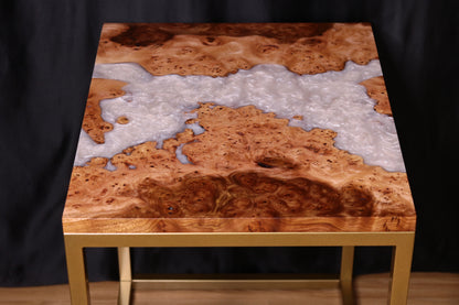 Pearlescent Burl Elm Side Table 2