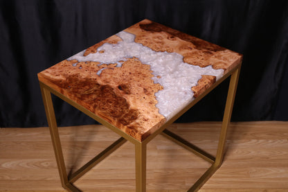 Pearlescent Burl Elm Side Table 2